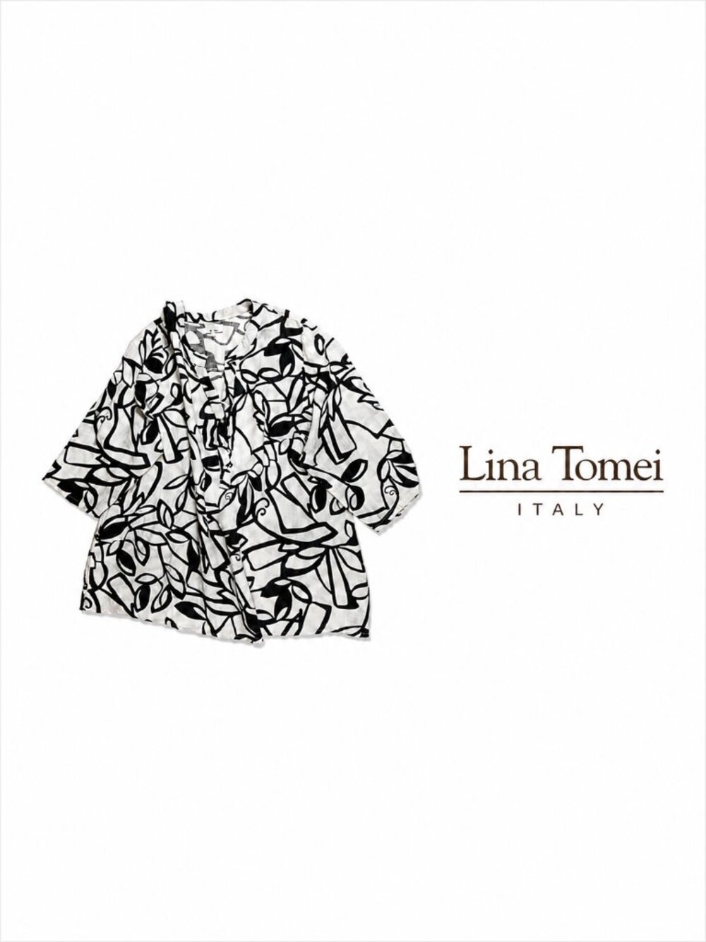 LINA TOMEI 100% Linen Blouse ~ Made in Italy ~ Size 2X